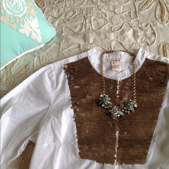 Sundance Tops Sundance Catalog 18 Sequin Embellished Blouse S